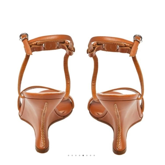 Salvatore Ferragamo tan F wedge shoe - Picture 3 of 9